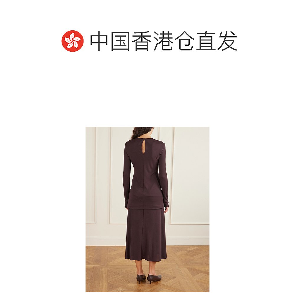香港直邮Jil Sander 吉尔 桑达 女士 层叠感针织长款连衣裙 J04CT - 图1
