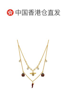 香港直邮Swarovski施华洛世奇项链古典红色瓢虫镀金 5498807链子