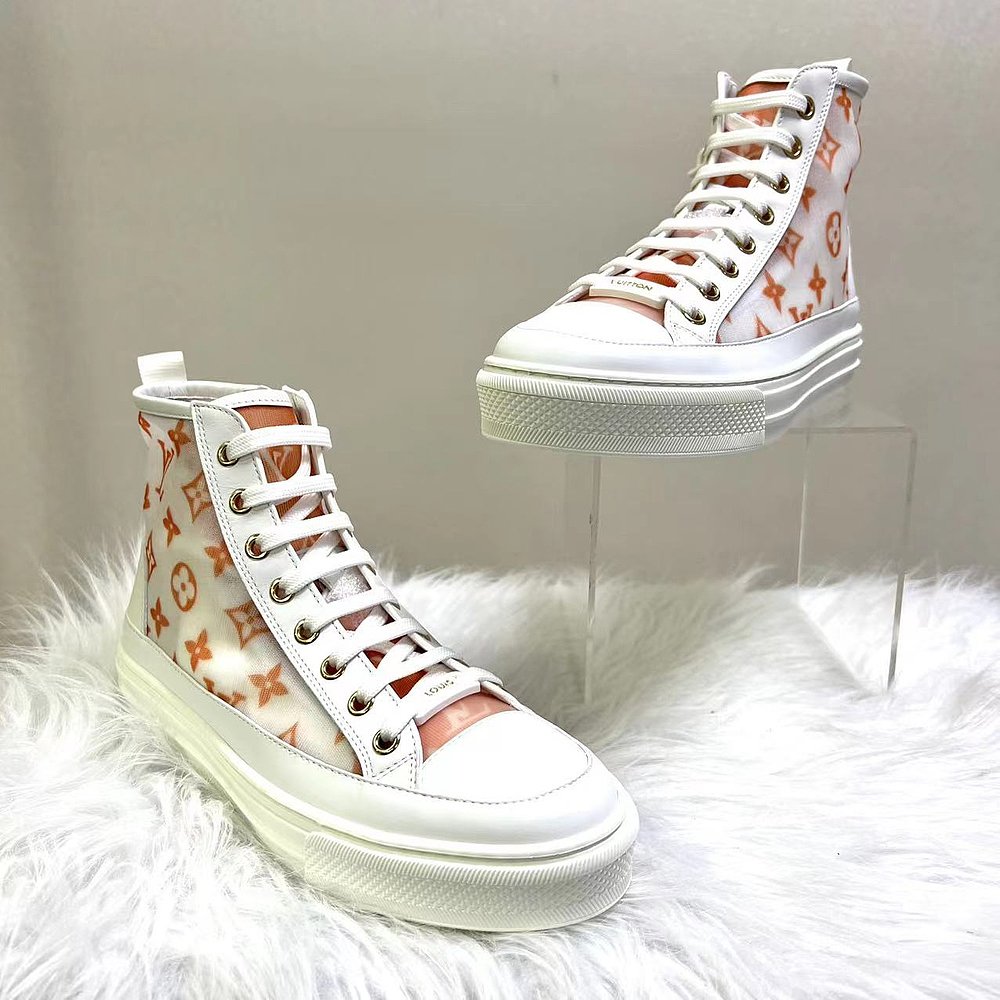 香港直邮LOUIS VUITTON 女士帆布鞋橙色 AK2U3ATX11-ORANGE - 图2