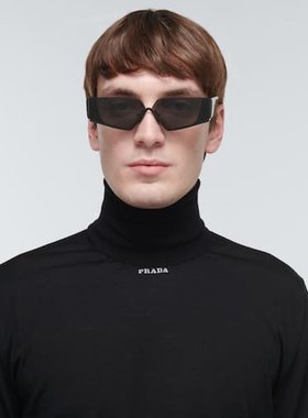 潮奢 Prada 普拉达 男士 矩形太阳眼镜 black黑色 舒适时尚