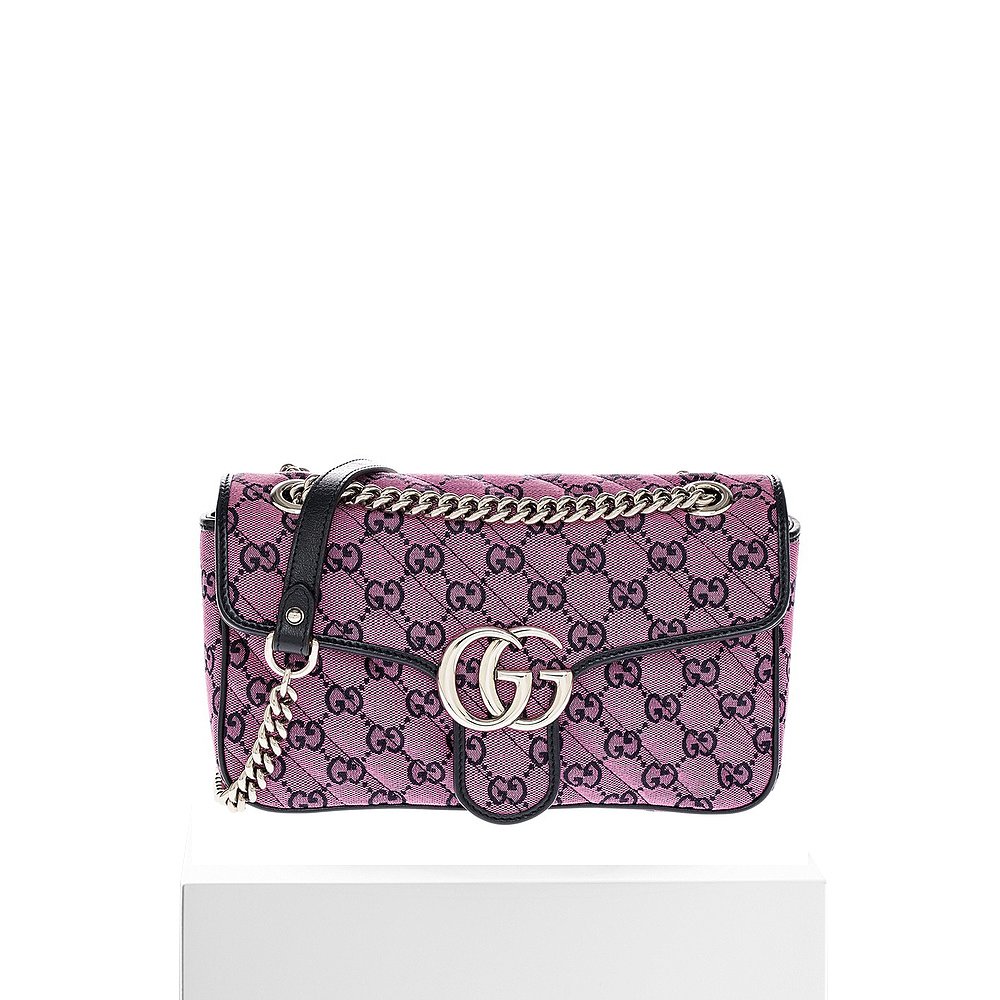 【99新未使用】Gucci GG Marmont小号帆布单肩包-粉色【美国-图3