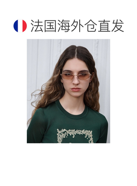 自营欧洲直邮Dior迪奥 Petit CD 女士玫瑰金金属浅粉色椭圆形太阳