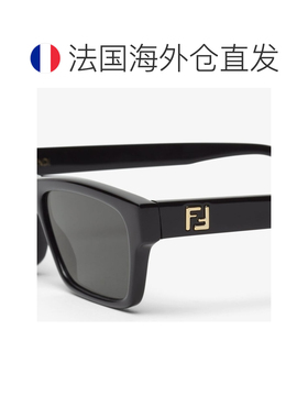 自营欧洲直邮Fendi芬迪 FF Squared男士黑色醋酸纤维低鼻梁太阳镜
