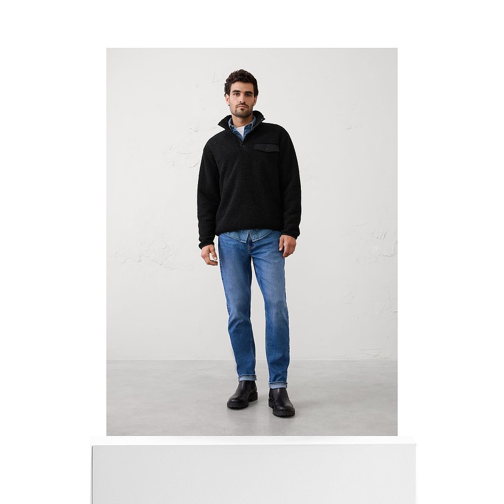 1h可退 日本直邮BANANA REPUBLIC 男装 舒适加绒半拉链套头衫 摩 - 图3