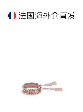 自营1h可退 欧洲直邮Dior 迪奥 女士粉色棉布手镯新款手链