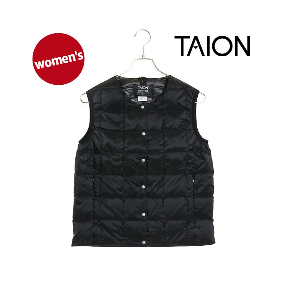 日本直邮TAION 圆领纽扣羽绒背心 TAION-W004 FW24 W 圆领纽扣羽 - 图0
