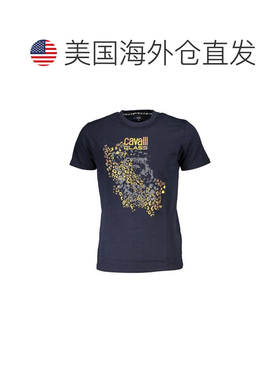 自营Cavalli Class Cotton Men Men's T-Shirt - blue 美国奥莱直