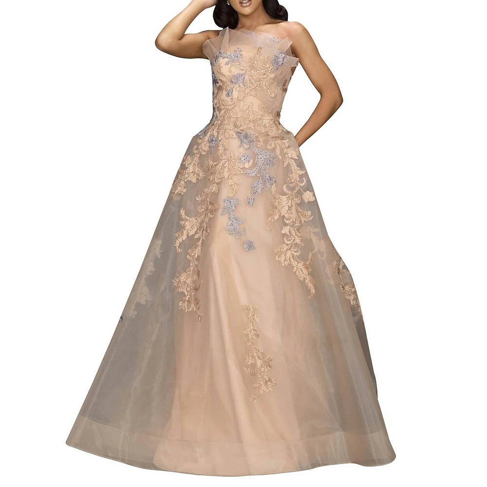 terani coutureCocktail Gown In Champagne/taupe champagne/tau - 图2