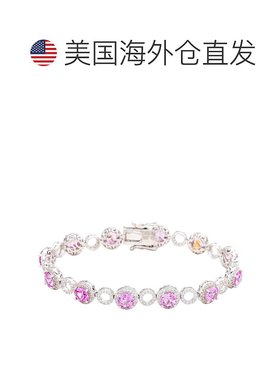 自营Suzy Levian Sterling Silver Pink Sapphire and Diamond Ac
