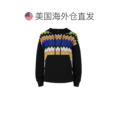 自营m missoniMetallic Chevron Hoodie - black print multi 美 - 图1
