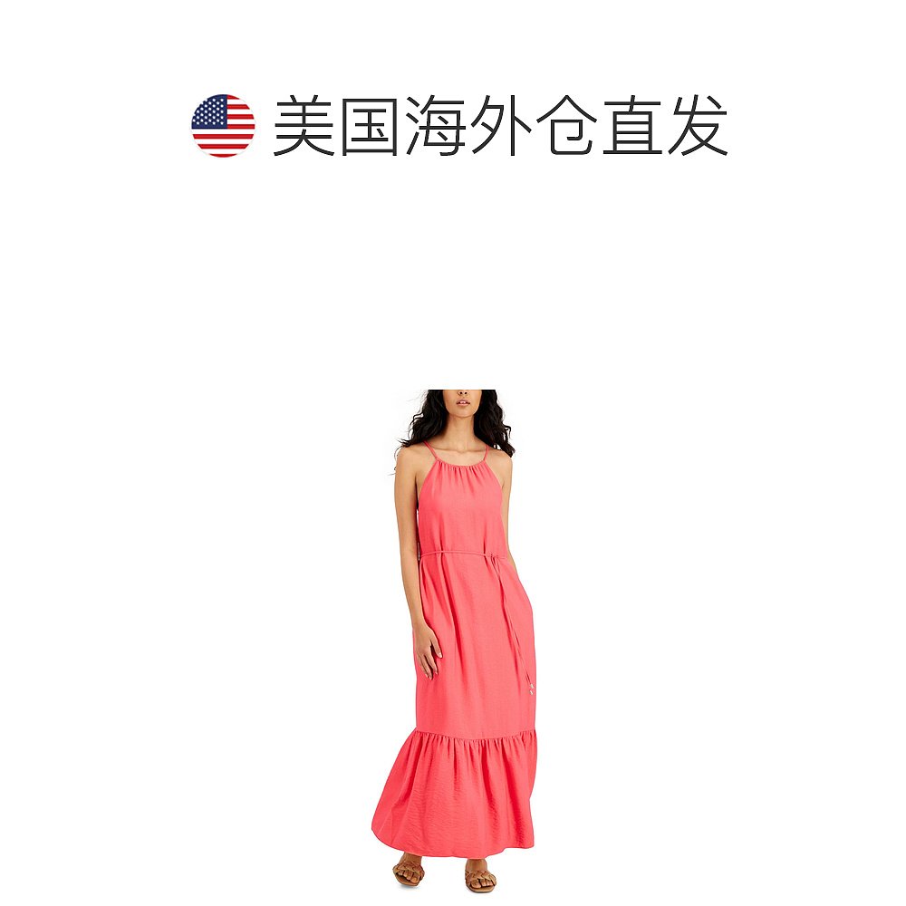 inc女士 Woven Halter Maxi Dress sunset berry 【美国奥莱】直 - 图1