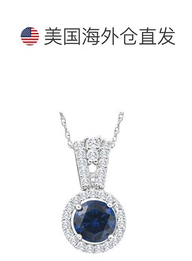 自营 pompeii3pompeii 31 1/2Ct TW Blue Sapphire Halo Diamond