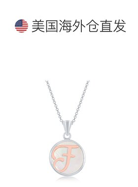 自营 simona纯银拖把吊坠，玫瑰金脚本首字母带链 - f 美国奥莱直
