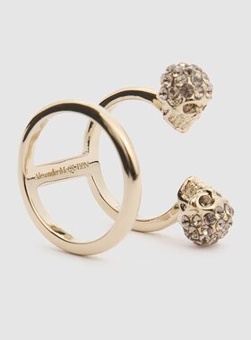 潮奢 Alexander McQueen 亚历山大·麦昆 女士 双骷髅堆叠戒指