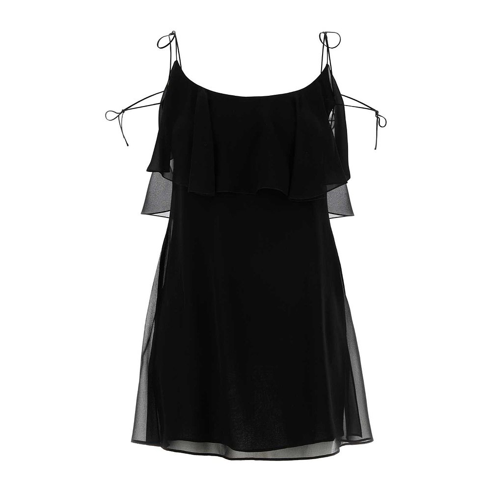 香港直邮Saint Laurent 系带连衣裙 820529Y3H36 - 图2