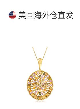 自营 Ross-Simons 多彩碧玺吊坠项链 18 克拉金镀在纯银上 - 20