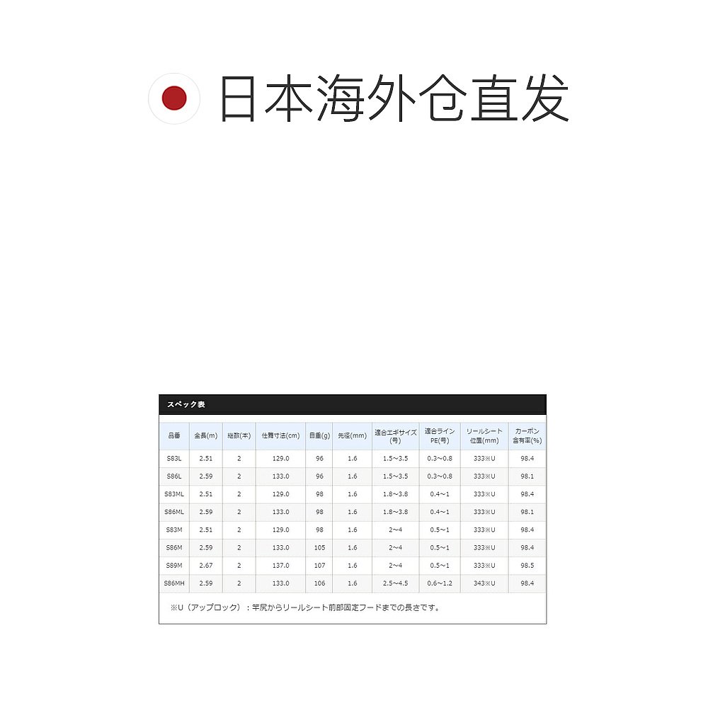 日本直邮Shimano磨床杆 SEPHIA TT S83ML磨床杆 Shore-图1