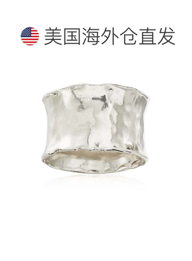 自营Ross-Simons Sterling Silver Hammered Ring - white 美国奥