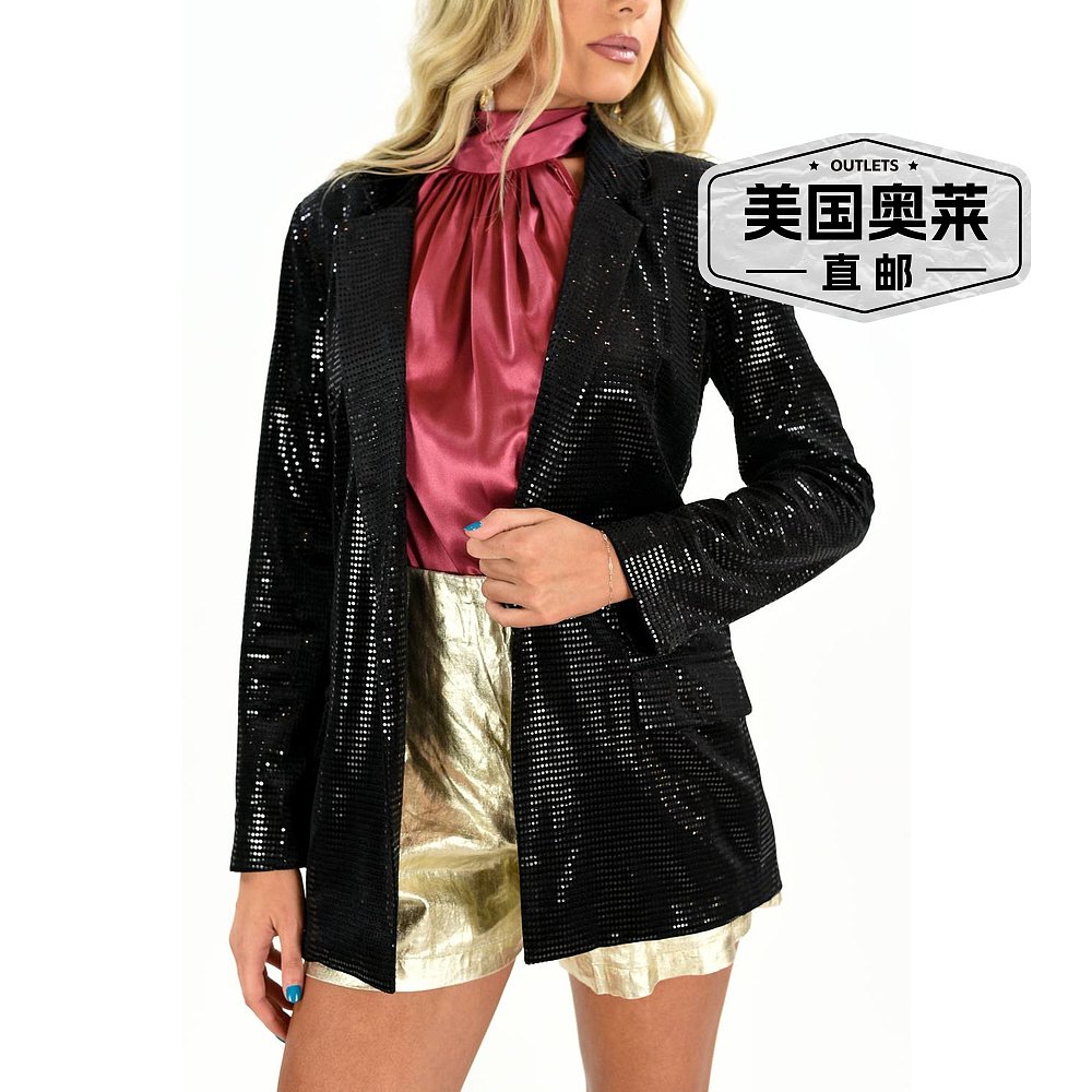 bishop + young女式 Steal The Night Blazer In Black - 黑色 【 - 图0