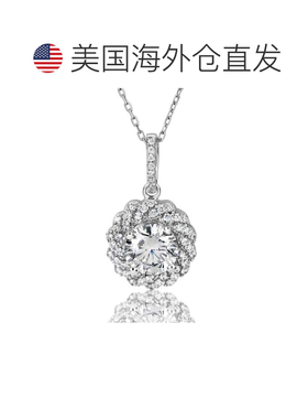 自营Suzy Levian 密镶单石方晶锆石纯银绳索吊坠 - 白色 美国奥莱