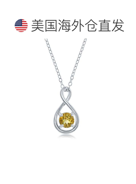 自营 simona纯银圆形无限设计项链 - 黄色 美国奥莱直发吊坠银饰