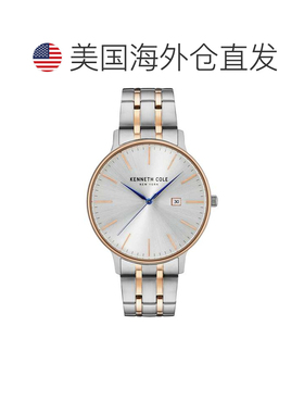 自营Kenneth Cole Men's 42mm Quartz Watch - silver and rose g