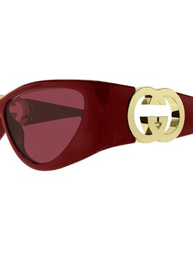 GUCCI 女士眼镜 GG1824S003 AW2025 红色 几何太阳镜