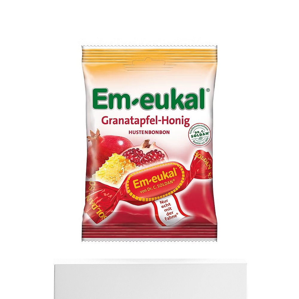 欧洲直邮德国药房Em-eukal石榴蜂蜜润喉糖75g缓解咽喉不适清新口 - 图3