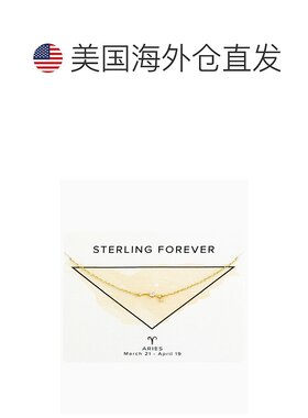 sterling forever精致的星座项链 - 金白羊座 【美国奥莱】直发