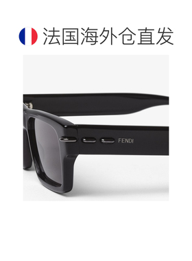 自营欧洲直邮Fendi芬迪 Selleria男士黑色醋酸纤维太阳镜