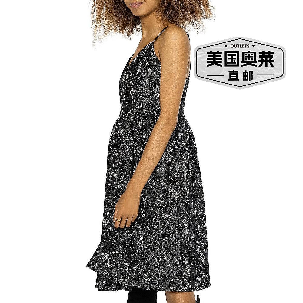 graciaWomens Metallic Lace Fit & Flare Dressgrey 【美国奥莱 - 图0