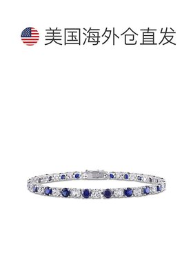 自营mimi & max14 1/4 CT TGW 打造 925 纯银蓝色和白色蓝宝石手