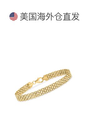 自营 Ross-Simons 意大利 18kt 黄金 Bismark-Link 手链 - 7 英寸