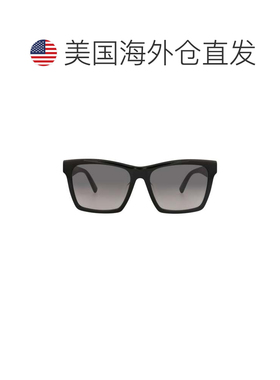 自营saint laurent方形镜框醋酸纤维太阳眼镜-黑色黑色灰色 美国