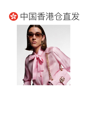 香港直邮Gucci 古驰 女士 竹节椭圆形太阳眼镜 brown棕色 舒适时