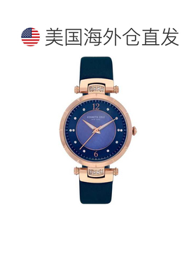 自营Kenneth Cole Women's 34mm Quartz Watch - blue 美国奥莱直
