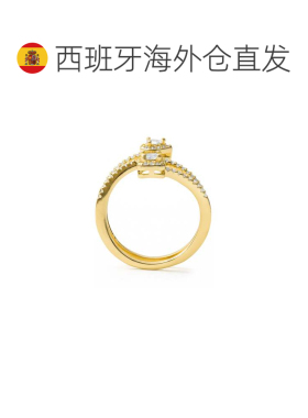 欧洲直邮LUXENTER Rinmi锆石戒指 18K黄金电镀 西班牙轻奢珠宝品