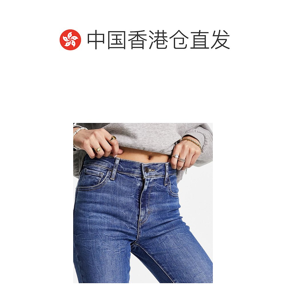 香港直邮潮奢 Levi'S 李维斯 女士Levi's 720 高腰中长水洗蓝色紧 - 图1