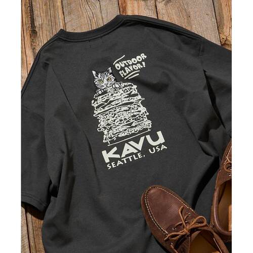 1h可退 日本直邮KAVU×FREAK'S STORE联名 男装 大廓形圆领T恤 猫 - 图2