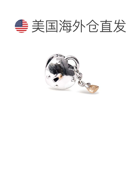 自营PANDORA Two-Tone Heart and Lock Charm - gray 美国奥莱直