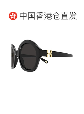 1h可退 香港直邮CHLOÉ 女士眼镜 CH0302S001 CO 黑色 圆框太阳镜