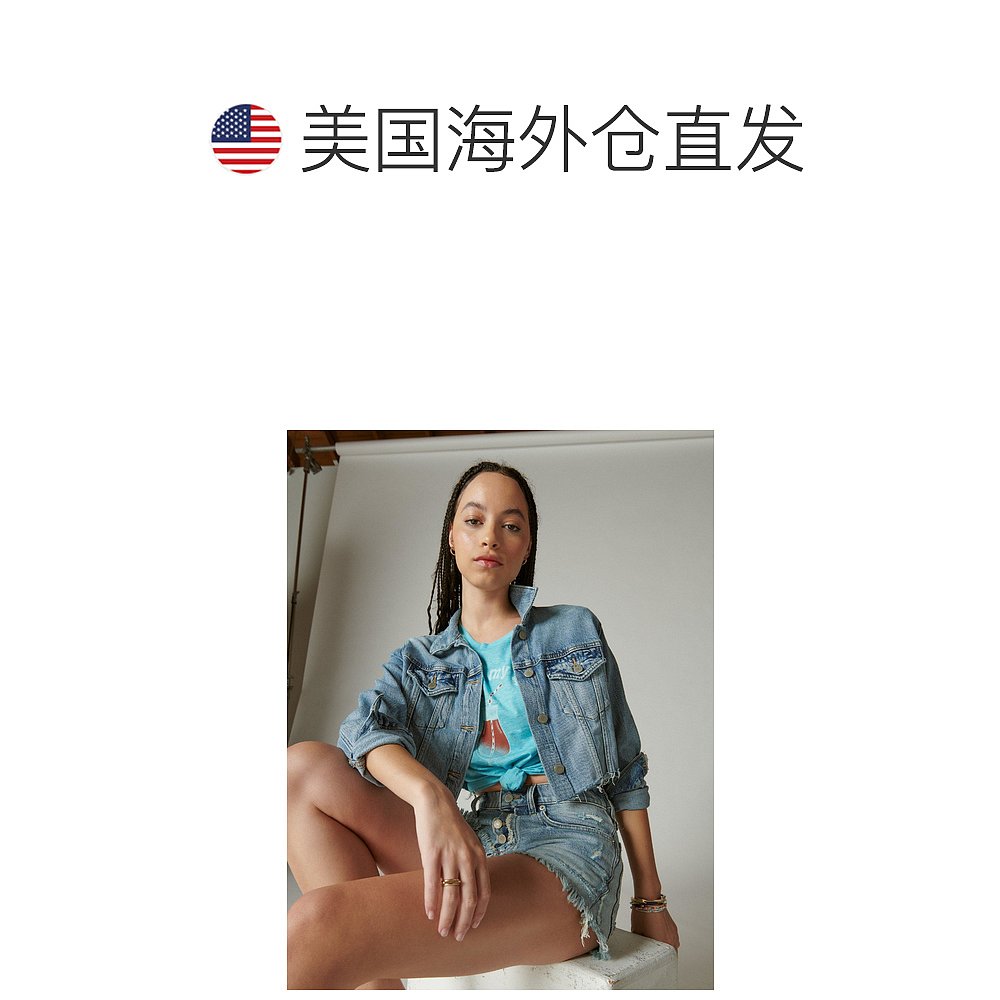 Lucky Brand 女式 This Is My 4Th Classic Crew - 中号深蓝色 【 - 图1