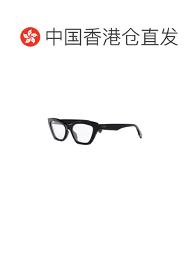 香港直邮FENDI 女士眼镜 FE50067I001 SS2024 黑色 徽标平光镜