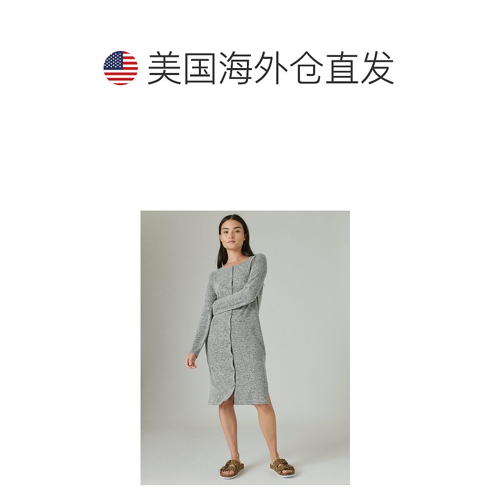 Lucky Brand女式 Cloud Jersey罗纹长款开衫-自然色【美国奥-图1