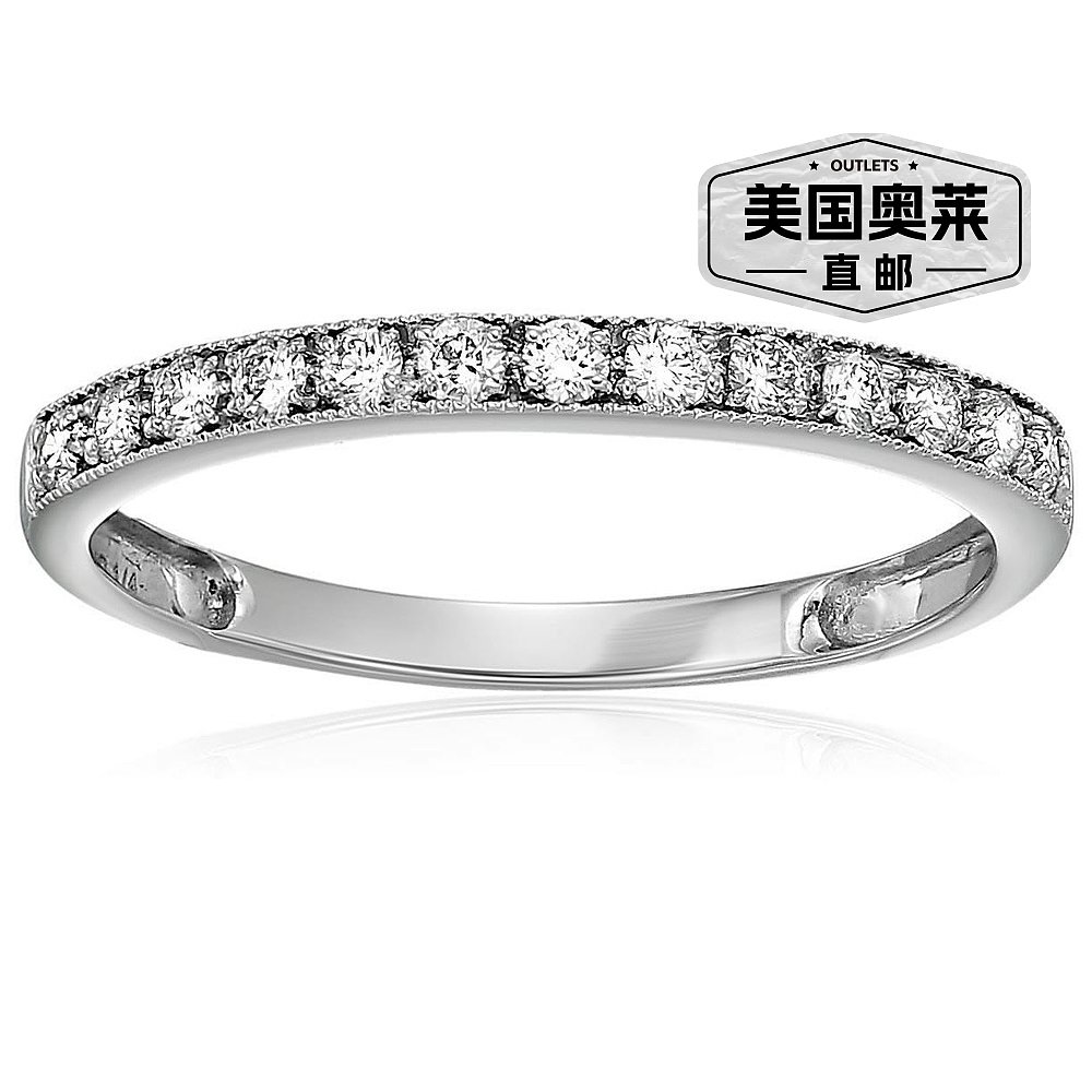 vir jewels1/4 克拉钻石结婚戒指，带锯状滚边 14K 白金或黄金爪 - 图0