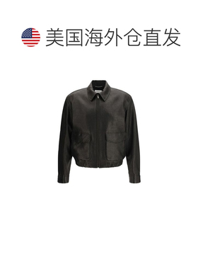 自营Saint Laurent Leather Men's Jacket - black 美国奥莱直发