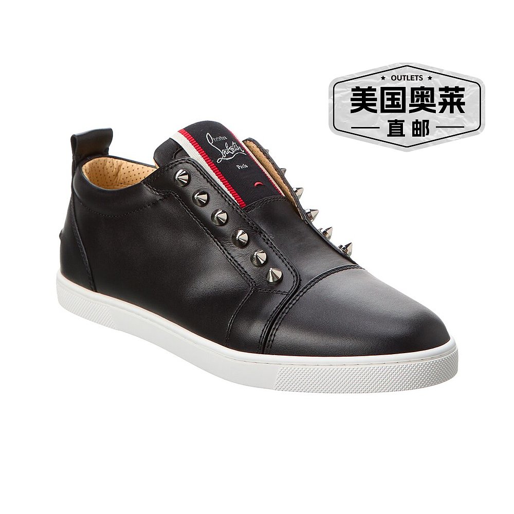 Christian Louboutin F.A.V Fica A Vontade 皮革运动鞋 - 黑色 - 图0