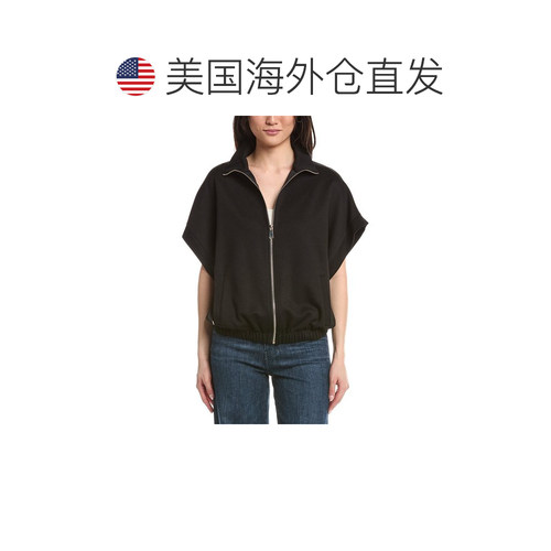自营Joseph Ribkoff Short Sleeve Dolman Zip Jacket - black 美 - 图1