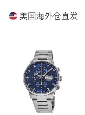 自营Mido Commander Chronograph Blue Dial Steel Men's Watch M