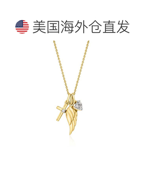 自营Ross-Simons Diamond Faith-Inspired Charm Necklace in 18k